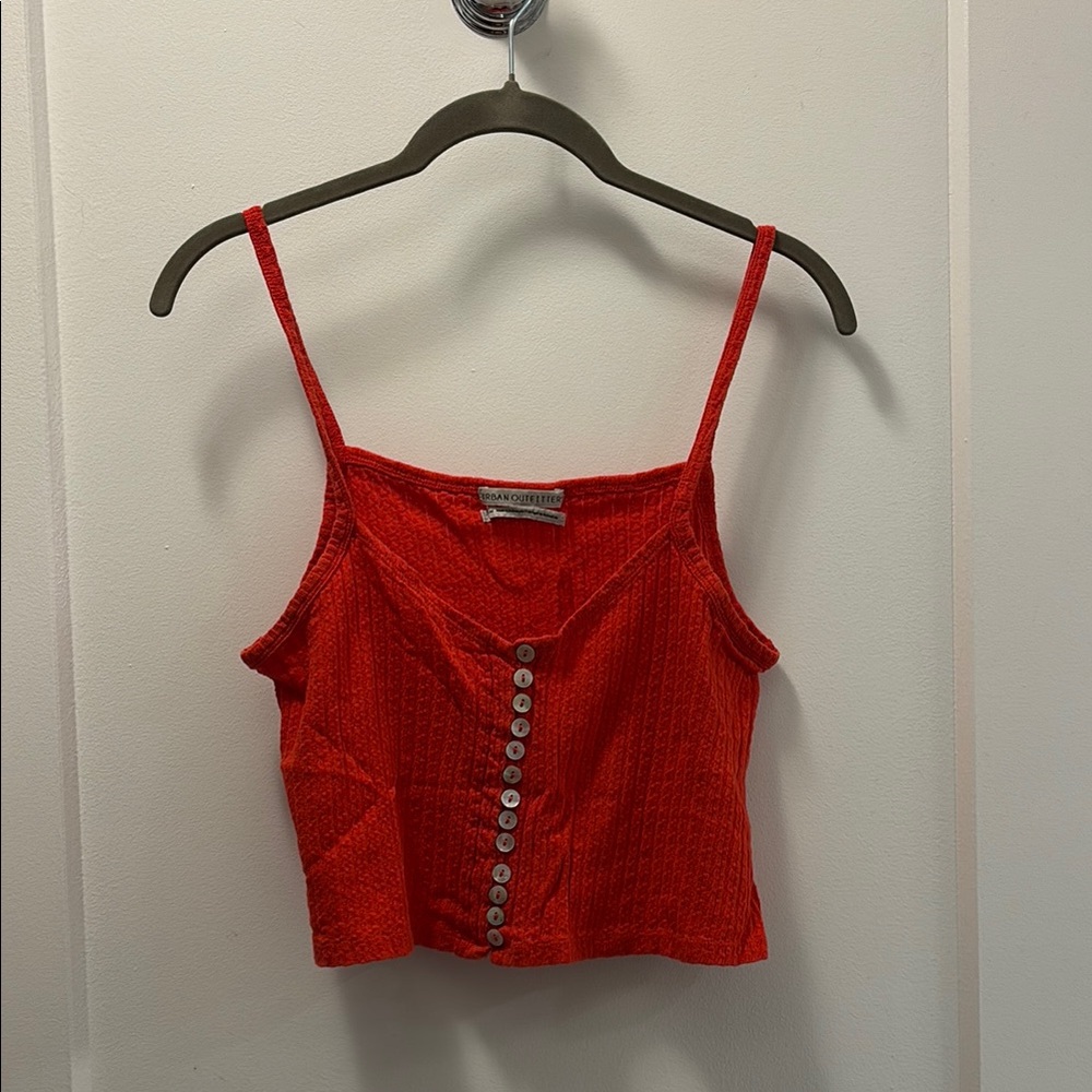 Urban Outfitters Red Sleeveless Cropped Camisole